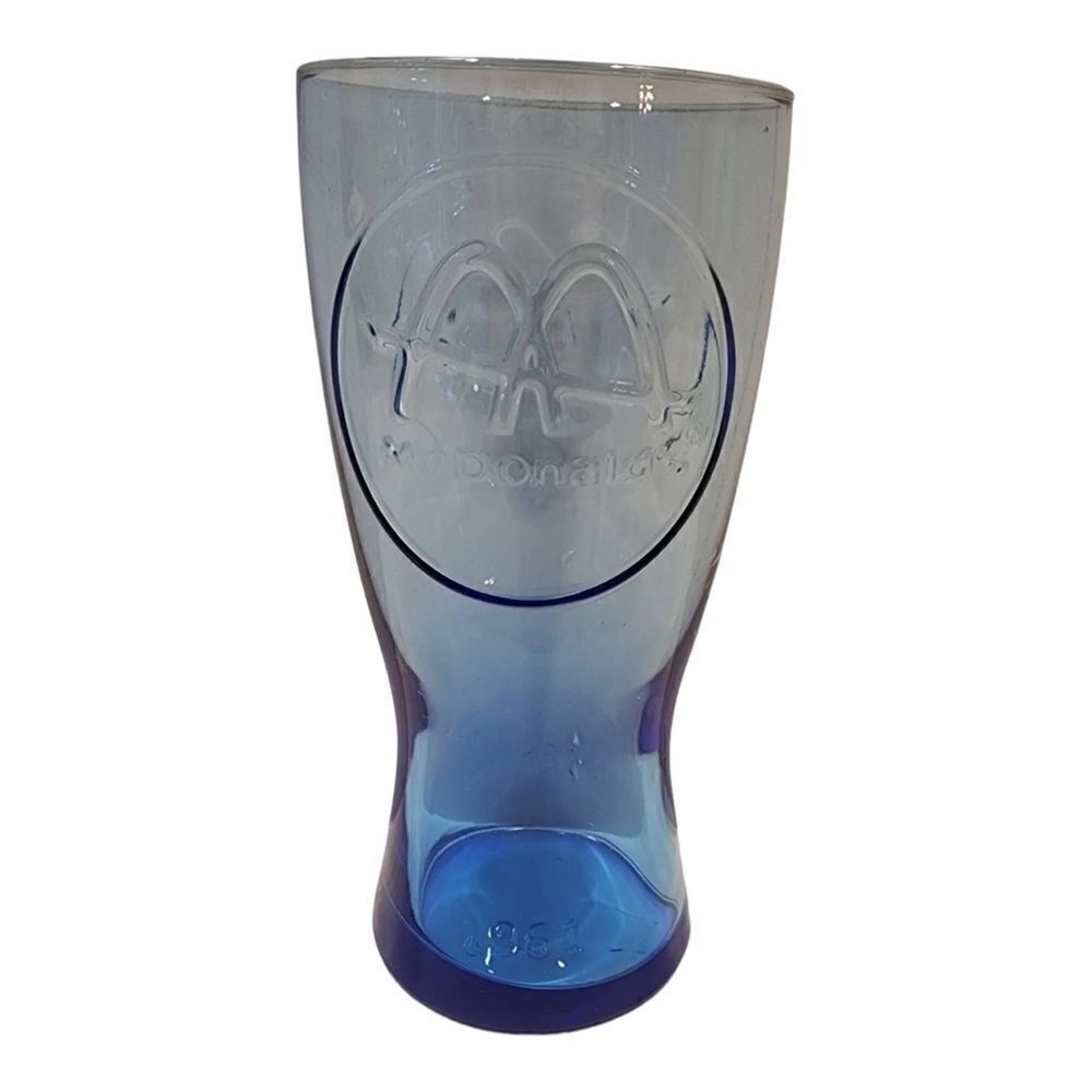 McDonald's 1961 Retro Blue Drinking Glass Promo 2012 16 oz. Vintage-Style EUC